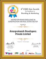 Brand excellence in construction and Real estate sector - Amarprakash Developers