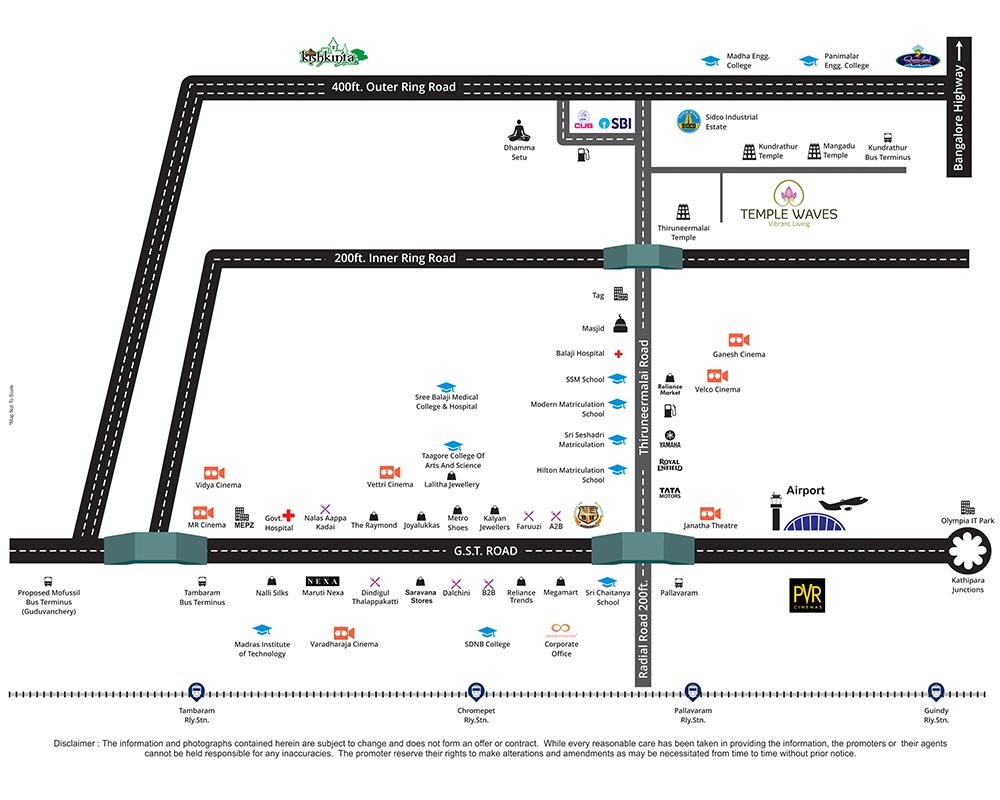 Temple Waves location map near Chromepet, Chennai