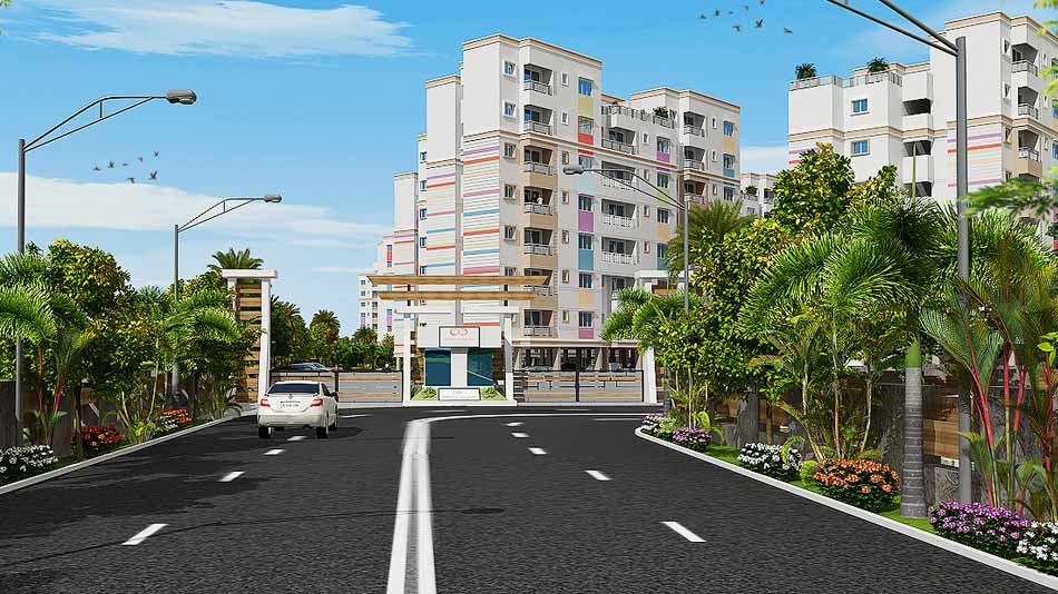 Grand entrance of the Temple Waves gated community